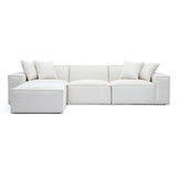 TOV Mindy Cream Chenille Basketweave Modular Sectional
