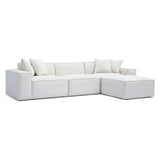 TOV Mindy Cream Chenille Basketweave Modular Sectional