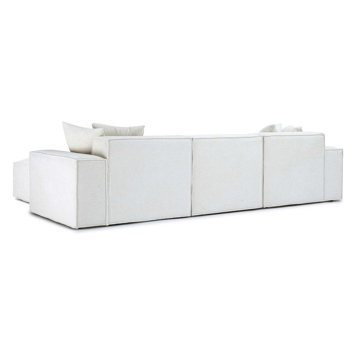 TOV Mindy Cream Chenille Basketweave Modular Sectional