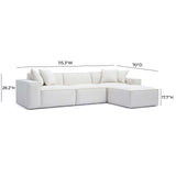 TOV Mindy Cream Chenille Basketweave Modular Sectional