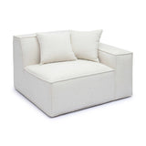 TOV Mindy Cream Chenille Basketweave RAF Corner Chair