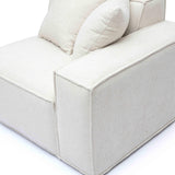 TOV Mindy Cream Chenille Basketweave RAF Corner Chair