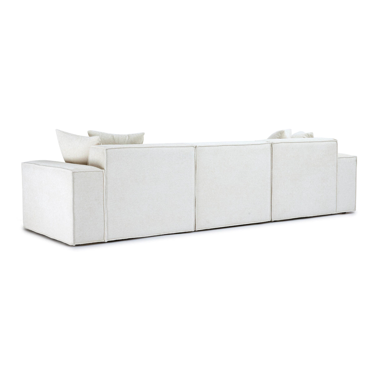 TOV Mindy Cream Chenille Basketweave Modular Sofa