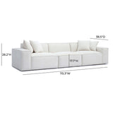 TOV Mindy Cream Chenille Basketweave Modular Sofa