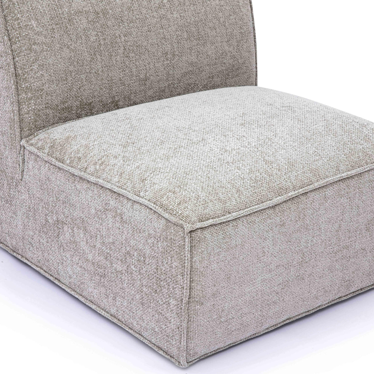 TOV Mindy Taupe Chenille Basketweave Armless Chair