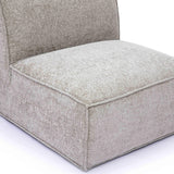 TOV Mindy Taupe Chenille Basketweave Armless Chair