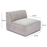 TOV Mindy Taupe Chenille Basketweave Armless Chair