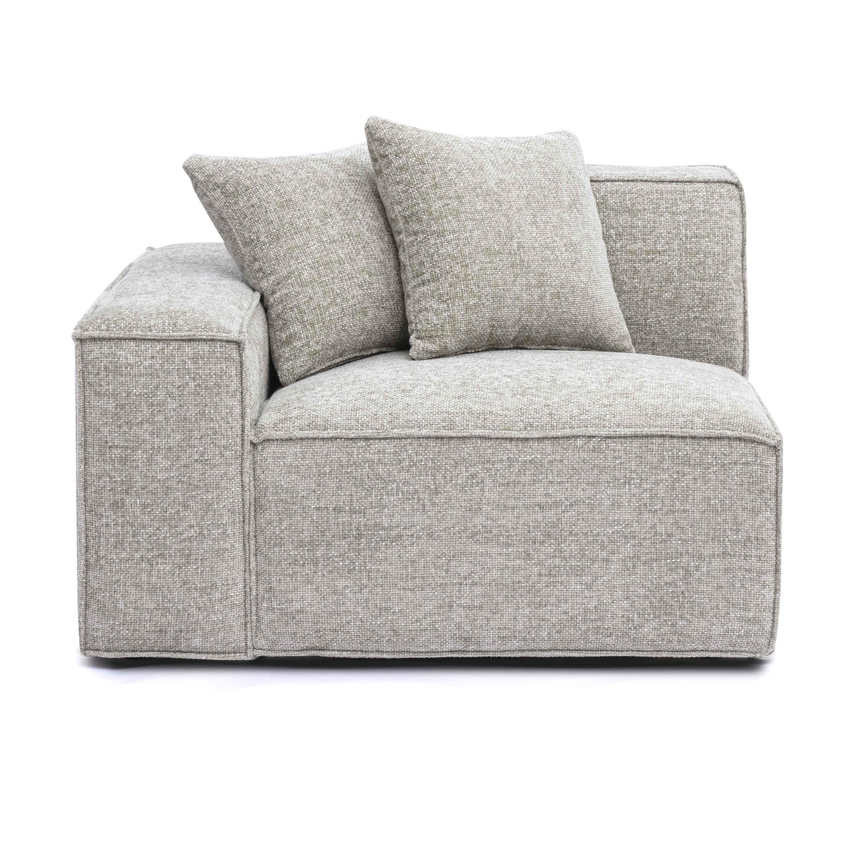 TOV Mindy Taupe Chenille Basketweave LAF Corner Chair