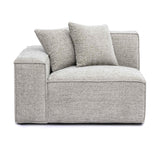 TOV Mindy Taupe Chenille Basketweave LAF Corner Chair