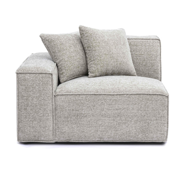 TOV Mindy Taupe Chenille Basketweave LAF Corner Chair