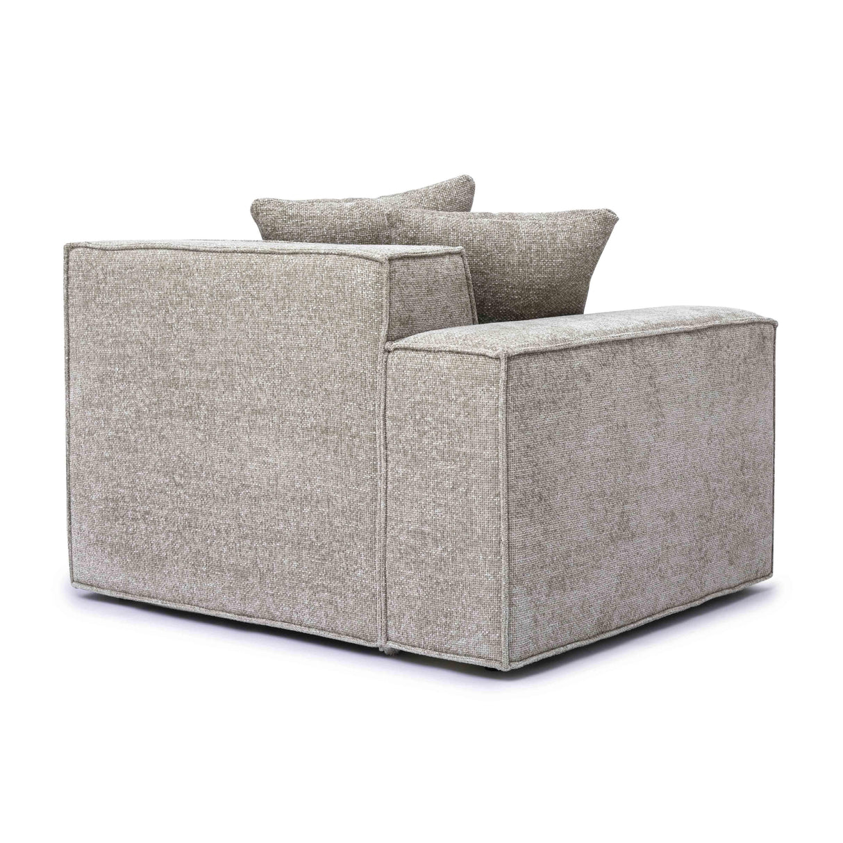 TOV Mindy Taupe Chenille Basketweave LAF Corner Chair