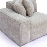 TOV Mindy Taupe Chenille Basketweave LAF Corner Chair