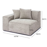 TOV Mindy Taupe Chenille Basketweave LAF Corner Chair