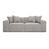 TOV Mindy Taupe Chenille Basketweave Modular Loveseat