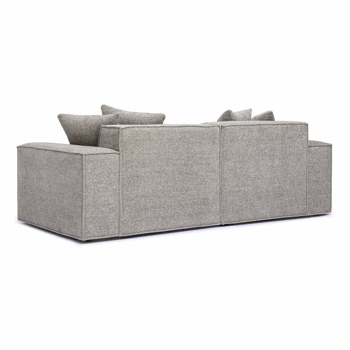 TOV Mindy Taupe Chenille Basketweave Modular Loveseat