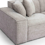 TOV Mindy Taupe Chenille Basketweave Modular Loveseat