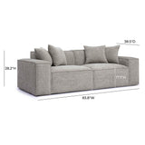 TOV Mindy Taupe Chenille Basketweave Modular Loveseat
