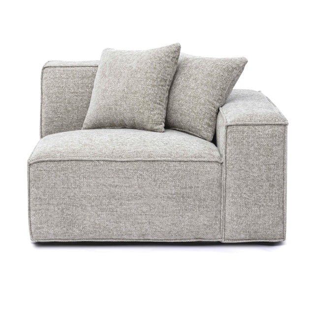 TOV Mindy Taupe Chenille Basketweave RAF Corner Chair