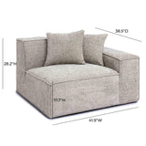 TOV Mindy Taupe Chenille Basketweave RAF Corner Chair