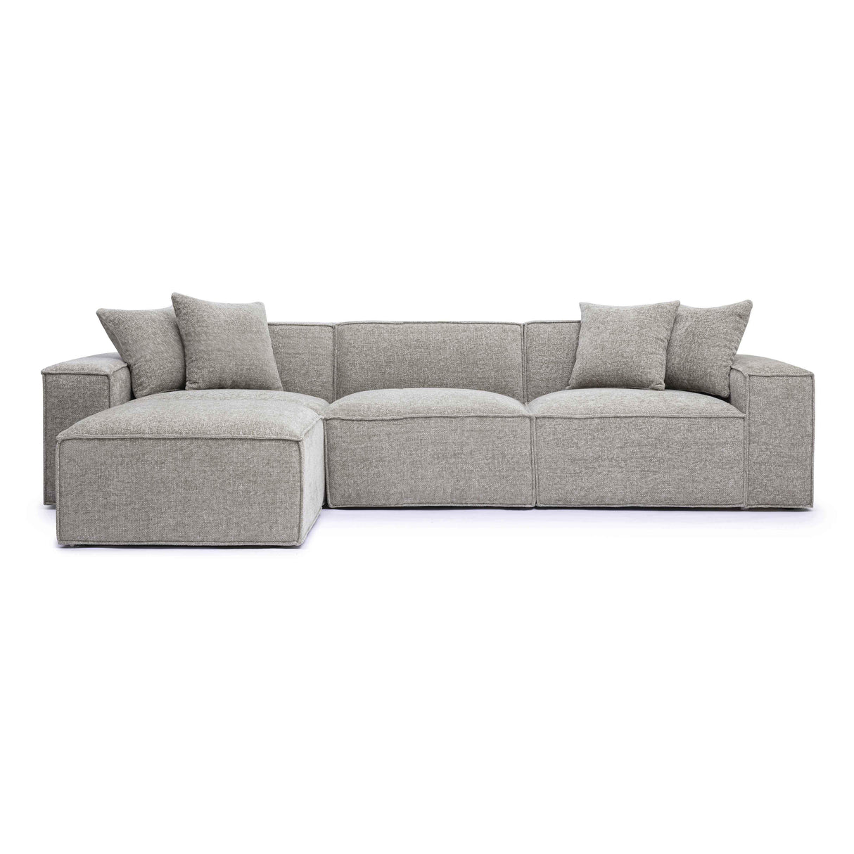 TOV Mindy Taupe Chenille Basketweave Modular Sectional