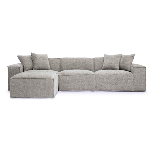 TOV Mindy Taupe Chenille Basketweave Modular Sectional
