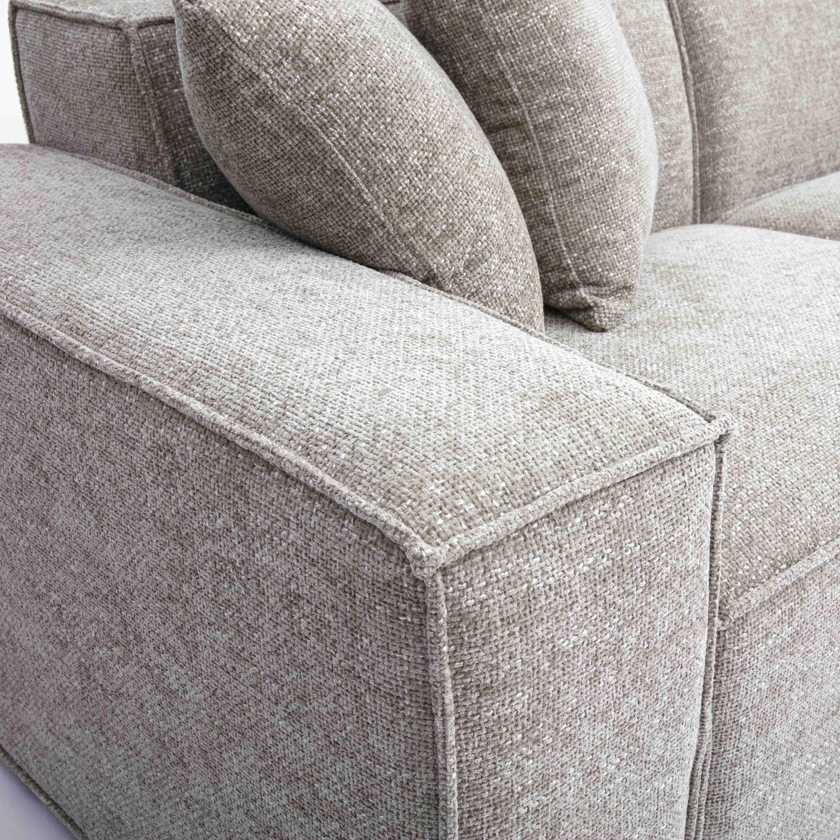 TOV Mindy Taupe Chenille Basketweave Modular Sectional