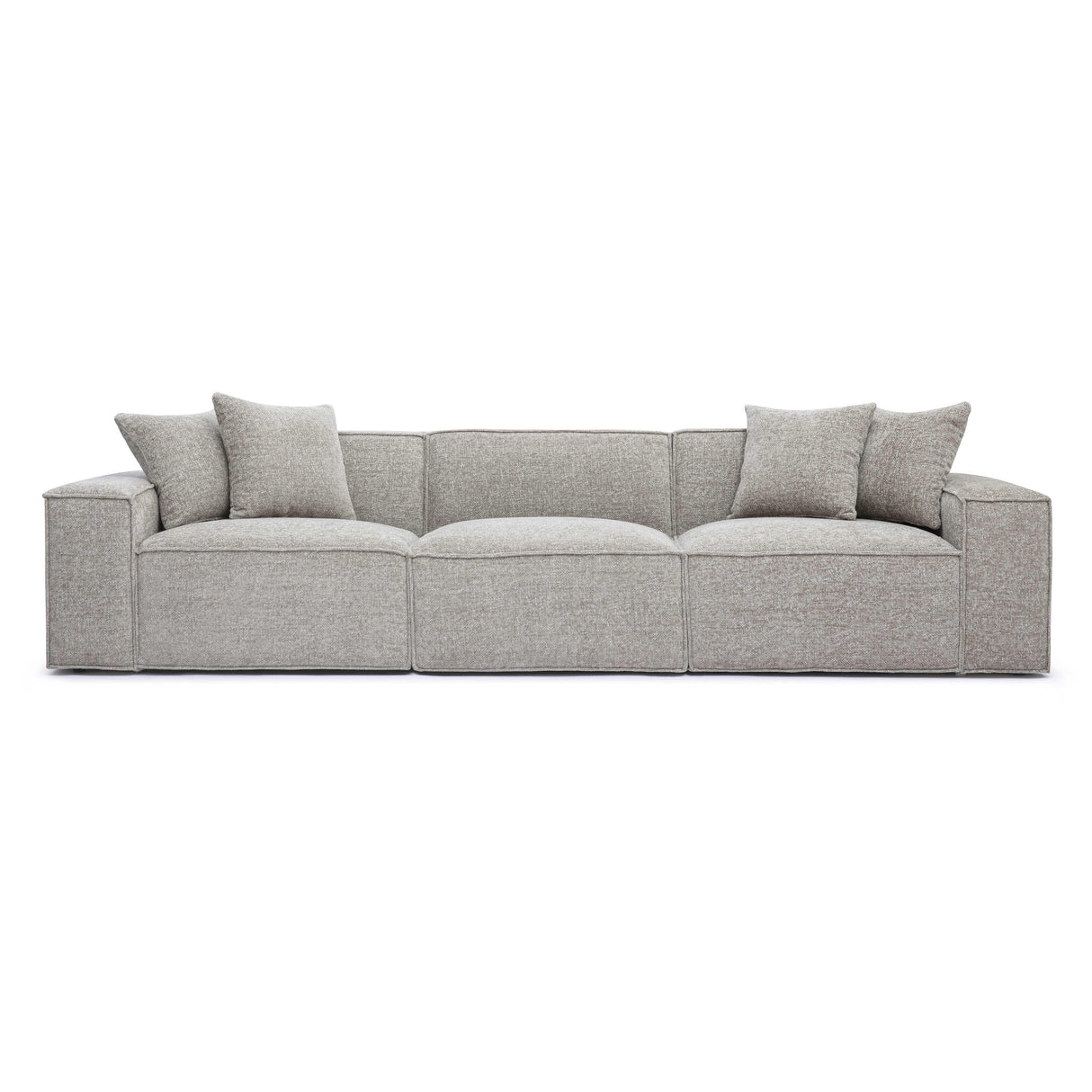 TOV Mindy Taupe Chenille Basketweave Modular Sofa