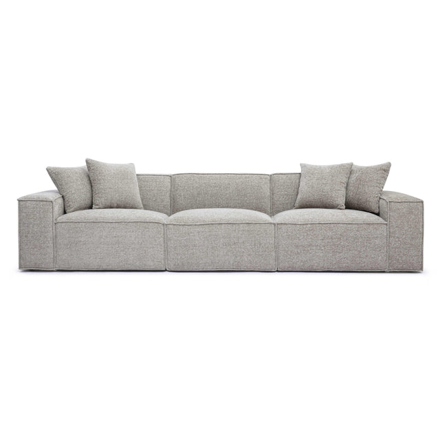 TOV Mindy Taupe Chenille Basketweave Modular Sofa