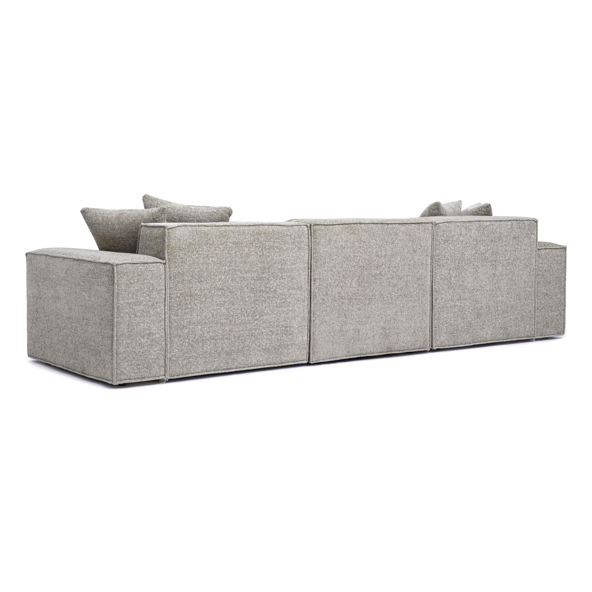 TOV Mindy Taupe Chenille Basketweave Modular Sofa