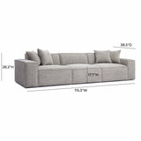 TOV Mindy Taupe Chenille Basketweave Modular Sofa
