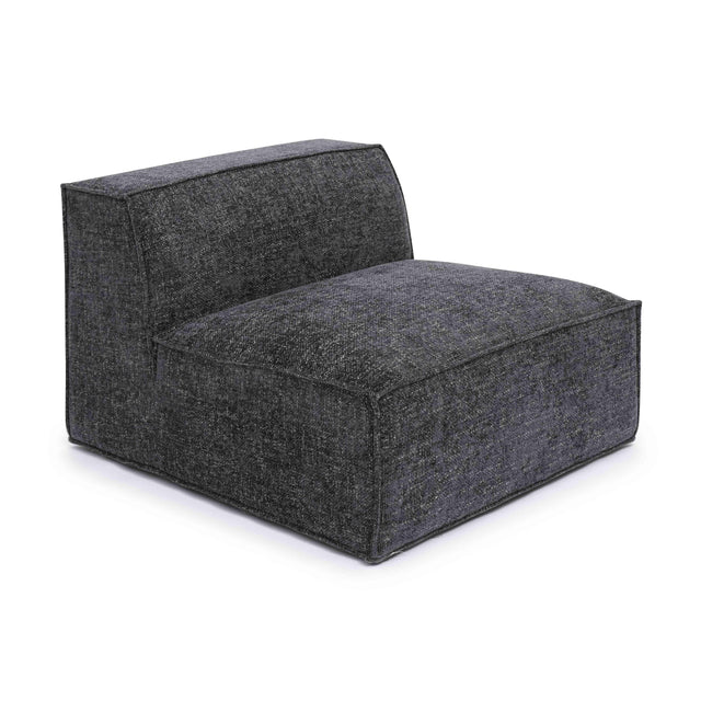 TOV Mindy Charcoal Chenille Basketweave Armless Chair