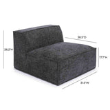 TOV Mindy Charcoal Chenille Basketweave Armless Chair