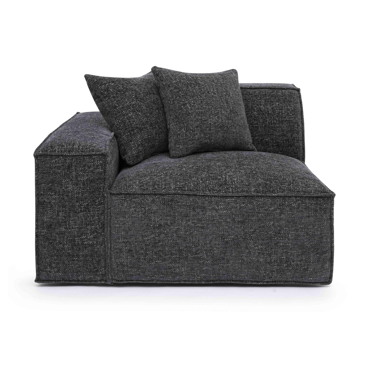 TOV Mindy Charcoal Chenille Basketweave LAF Corner Chair