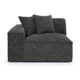 TOV Mindy Charcoal Chenille Basketweave LAF Corner Chair