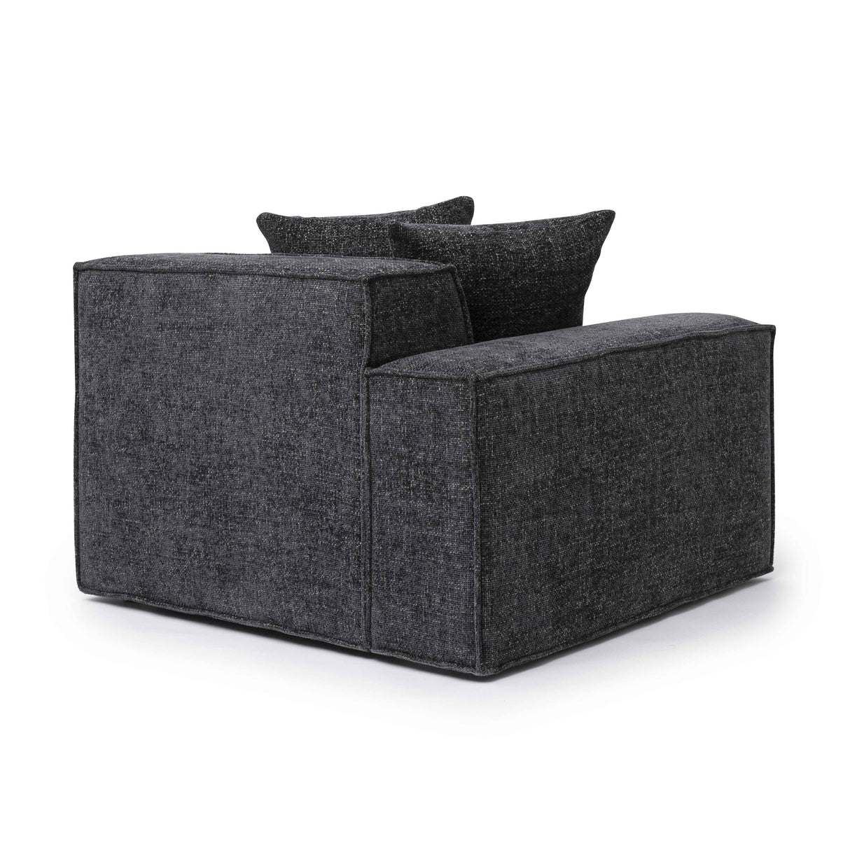 TOV Mindy Charcoal Chenille Basketweave LAF Corner Chair