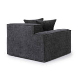 TOV Mindy Charcoal Chenille Basketweave LAF Corner Chair
