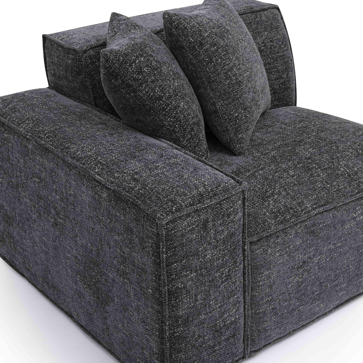 TOV Mindy Charcoal Chenille Basketweave LAF Corner Chair