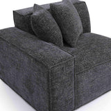 TOV Mindy Charcoal Chenille Basketweave LAF Corner Chair