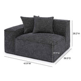 TOV Mindy Charcoal Chenille Basketweave LAF Corner Chair