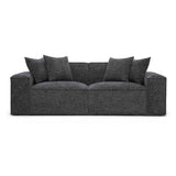 TOV Mindy Charcoal Chenille Basketweave Modular Loveseat