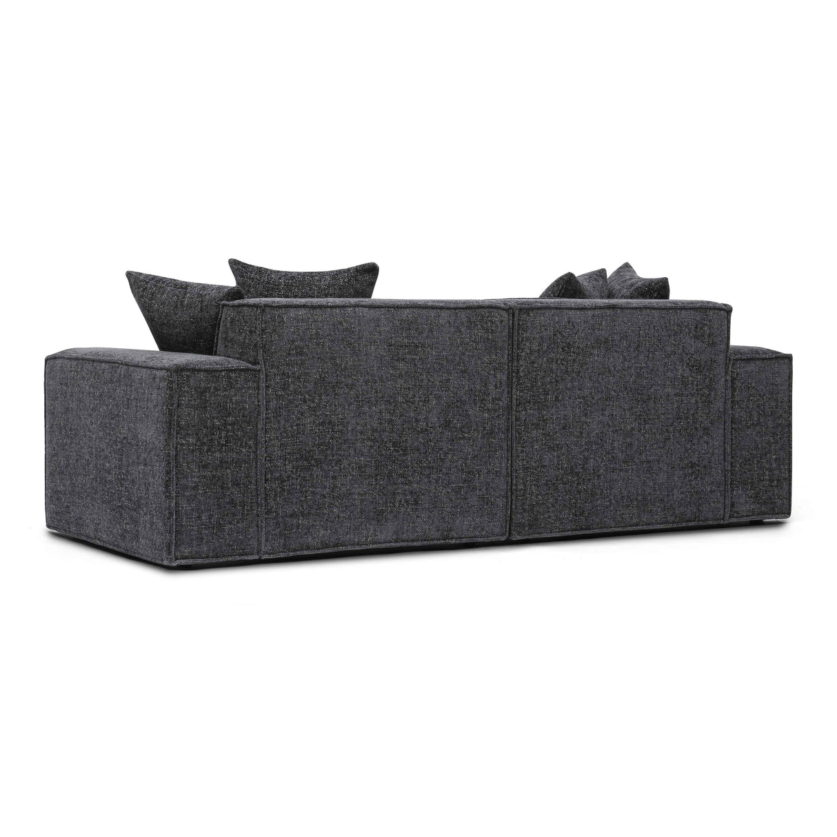 TOV Mindy Charcoal Chenille Basketweave Modular Loveseat