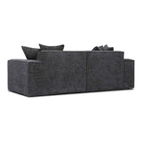 TOV Mindy Charcoal Chenille Basketweave Modular Loveseat