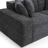 TOV Mindy Charcoal Chenille Basketweave Modular Loveseat