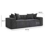TOV Mindy Charcoal Chenille Basketweave Modular Loveseat