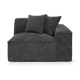 TOV Mindy Charcoal Chenille Basketweave RAF Corner Chair