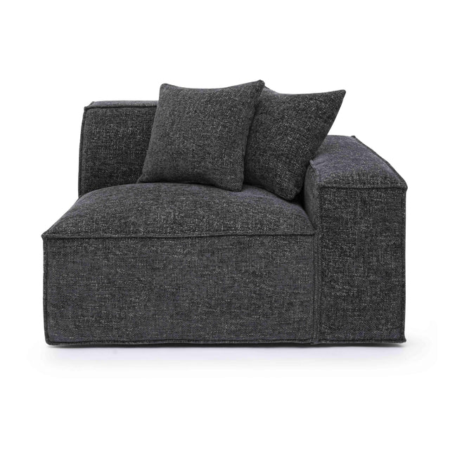 TOV Mindy Charcoal Chenille Basketweave RAF Corner Chair