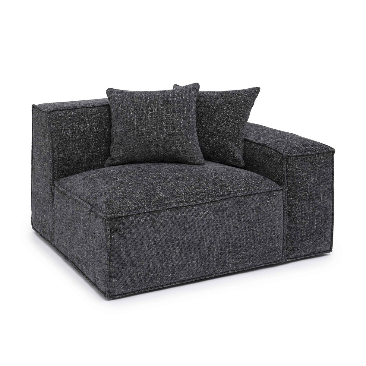 TOV Mindy Charcoal Chenille Basketweave RAF Corner Chair
