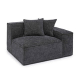 TOV Mindy Charcoal Chenille Basketweave RAF Corner Chair