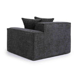 TOV Mindy Charcoal Chenille Basketweave RAF Corner Chair