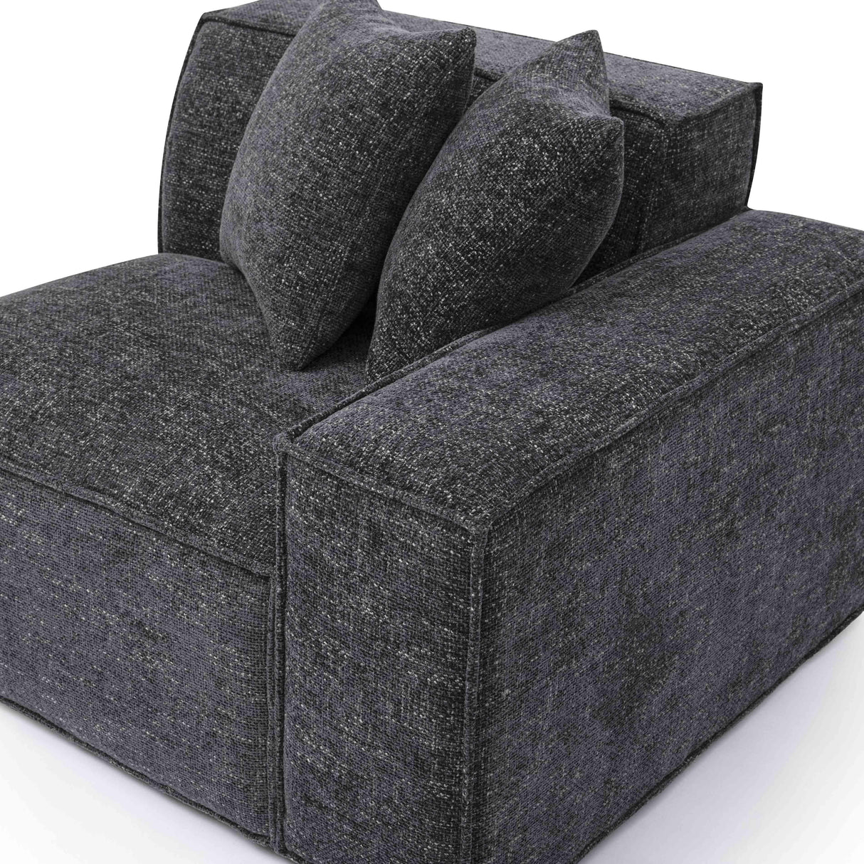 TOV Mindy Charcoal Chenille Basketweave RAF Corner Chair